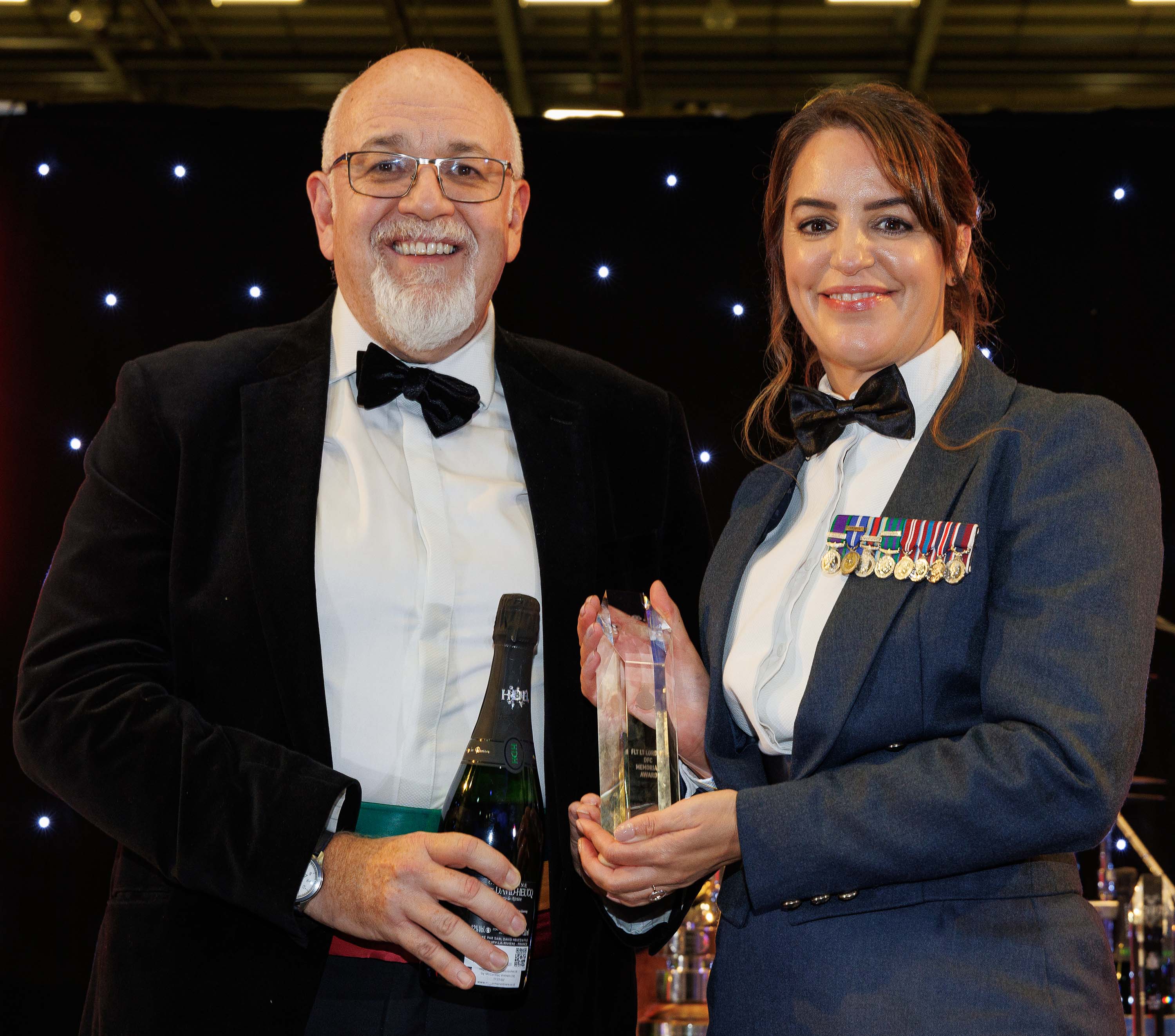 Photo: Image shows Flight Sergeant Dalziel, having received the Flight Lieutenant Lord VC DFC Memorial Award